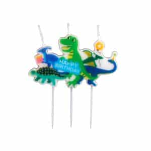 Tårtljus dinosaurie Happy Birthday till barnkalas