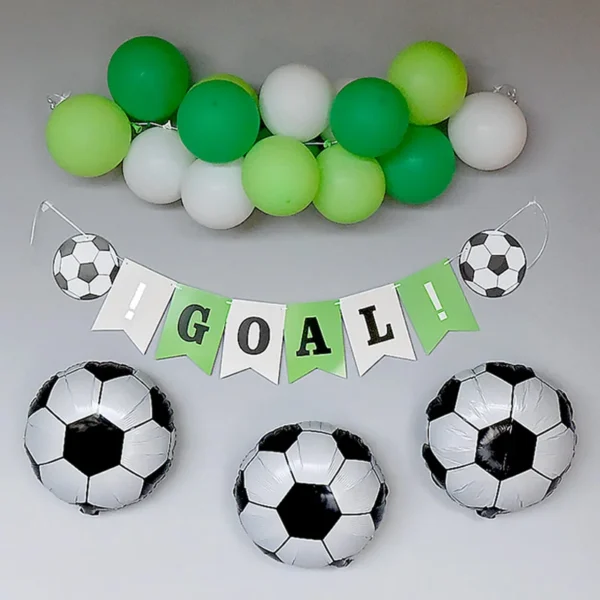 Folieballong Fotboll Vit & Svart rund - 46 cm - Bild 3