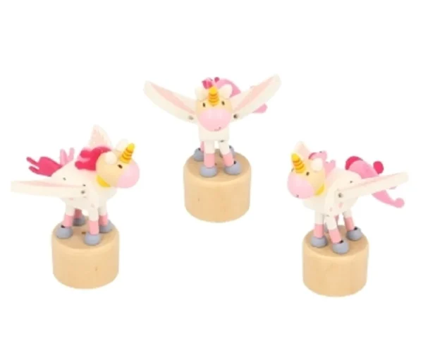 Unicorn Push Puppets i trä