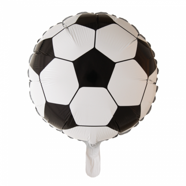 Folieballong Fotboll Vit & Svart rund - 46 cm