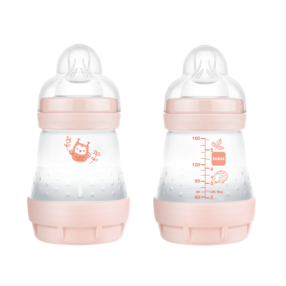Lot De 4 Biberons MAM Easy Start 160 Ml Anti-coliques - Avec Tétines Taille 1 Et 2, Auto-stérilisants - Sans BPA, Bleu