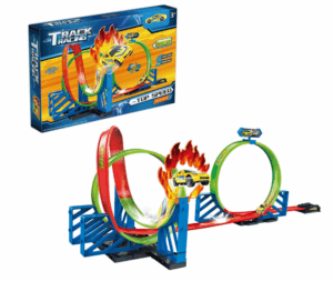 Track Racing bilramp för barn med pullback-bil och loopar