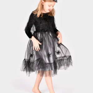 Häxdräkt med Klänning och Pannband 4-6 år