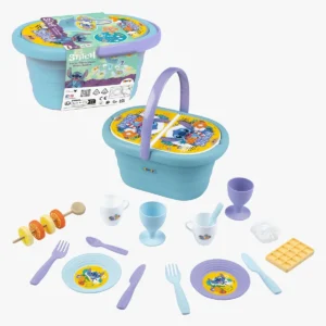 Disney Stitch picknickkorg med färgglada tillbehör för barn att leka picknick med.