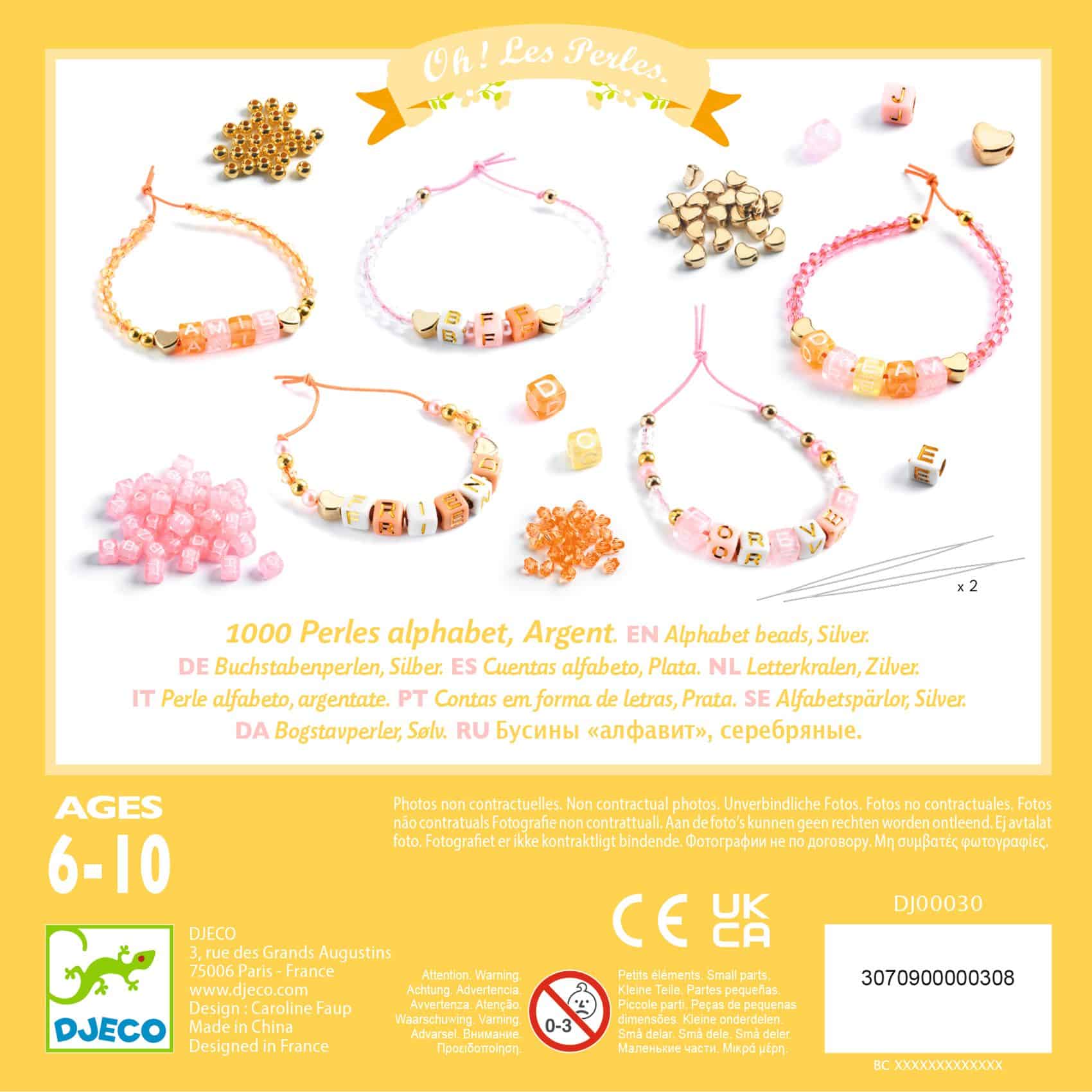 Djeco Alfabetpärlor 1000 st Guld - Bild 3