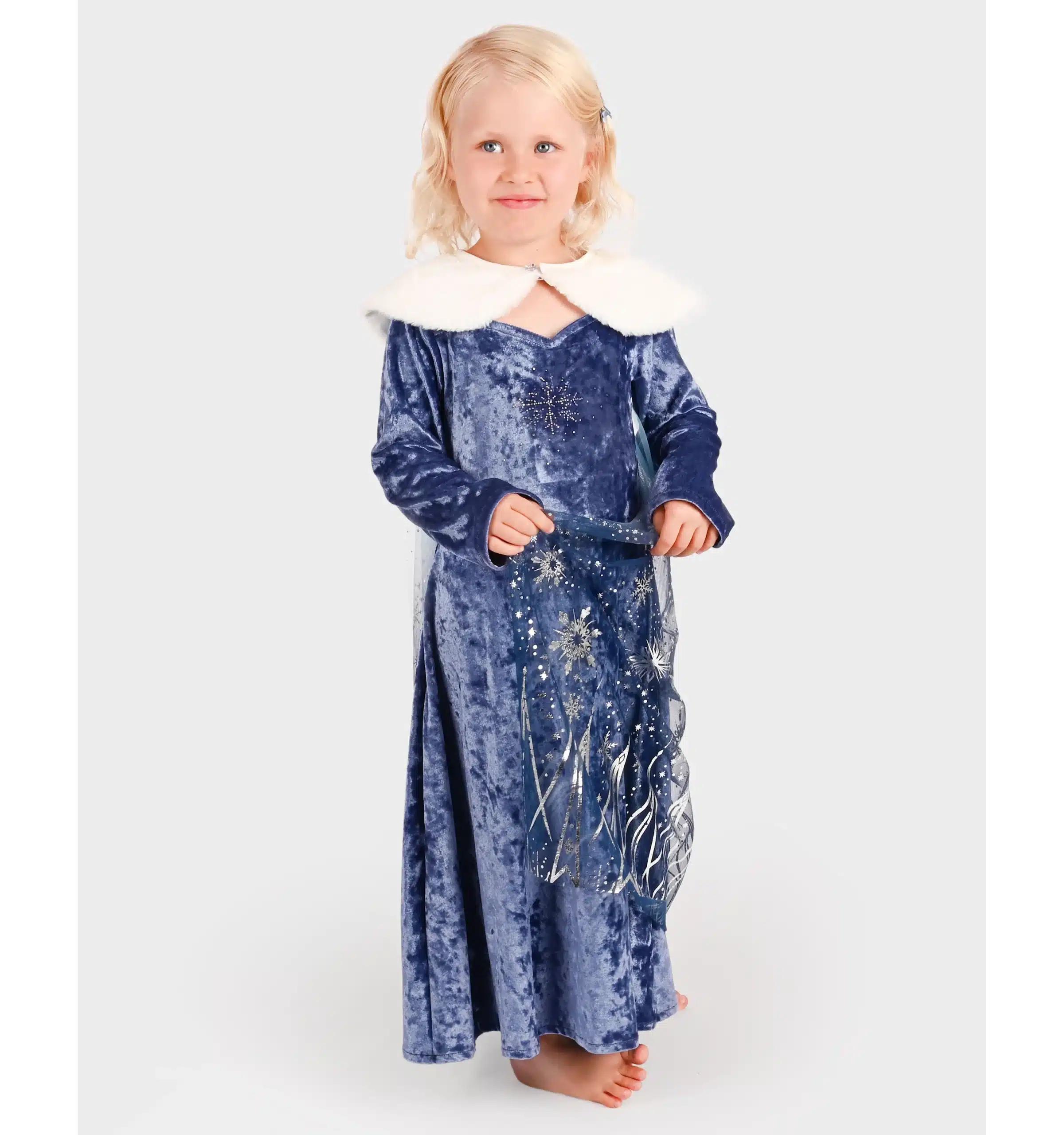 Klänning Vinter Prinsessa Blå 3–4 år blå prinsessklänning för barn