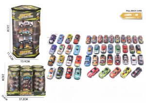 Bilar i tub 12-pack med pull back funktion