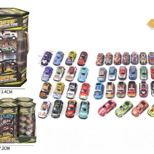 Bilar i tub 12-pack med pull back funktion