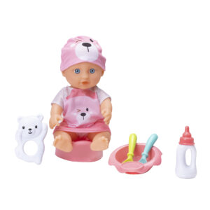Ella babydocka 28 cm med skallra och matningstillbehör